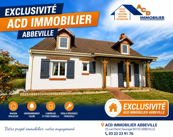 Nouvion 80860 – Vente maison/villa 5&nbsp;pièces 4&nbsp;chambres