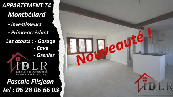 Montbéliard 25200 – Vente appartement 4&nbsp;pièces 2&nbsp;chambres