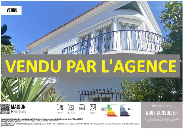Perpignan 66000 – Vente maison/villa 5&nbsp;pièces 4&nbsp;chambres