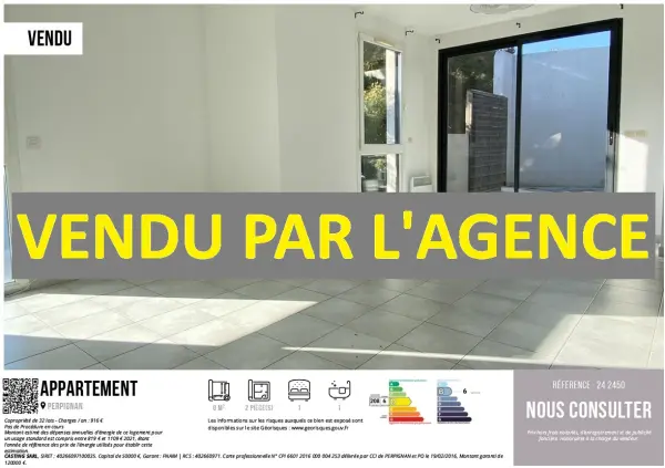 Perpignan 66100 – Vente appartement 2&nbsp;pièces 1&nbsp;chambre