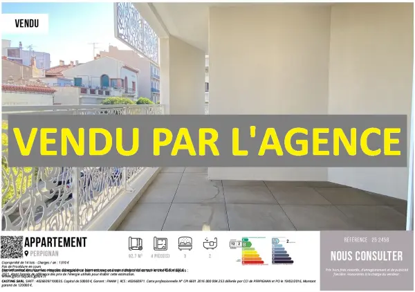 Perpignan 66000 – Vente appartement 4&nbsp;pièces 3&nbsp;chambres