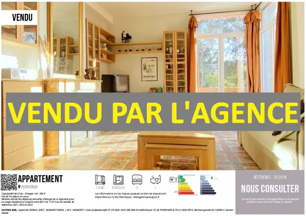 Perpignan 66000 – Vente appartement 4&nbsp;pièces 3&nbsp;chambres