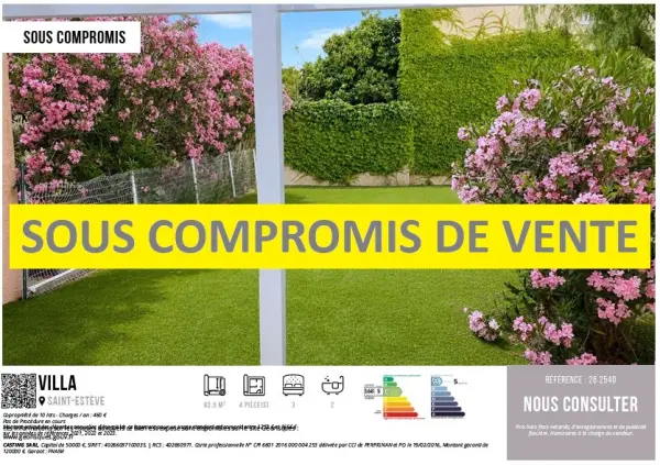 Saint-Estève 66240 – Vente maison/villa 4&nbsp;pièces 3&nbsp;chambres
