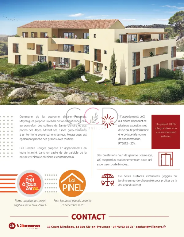 Meyrargues 13650 – Vente appartement 3&nbsp;pièces 2&nbsp;chambres