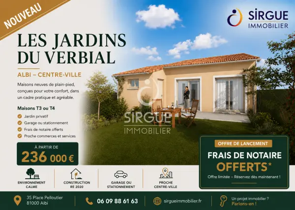 Albi 81000 – Vente maison/villa 3&nbsp;pièces 2&nbsp;chambres