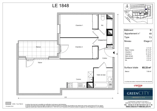 Cluses 74300 – Vente appartement 3&nbsp;pièces 2&nbsp;chambres