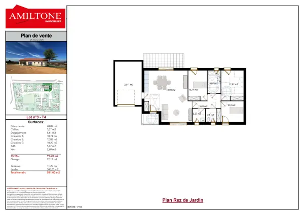 Guéreins 01090 – Vente maison/villa 4&nbsp;pièces 3&nbsp;chambres