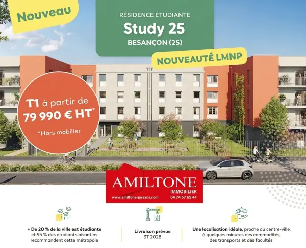 Besançon 25000 – Vente appartement 1&nbsp;pièce
