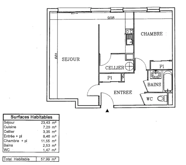 Abbeville 80100 – Vente appartement 2&nbsp;pièces 1&nbsp;chambre