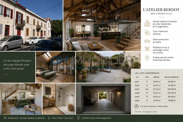 Dax 40100 – Vente appartement 2&nbsp;pièces 1&nbsp;chambre