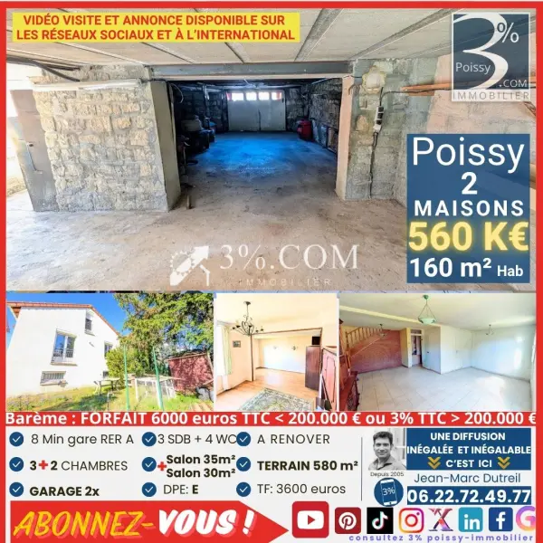 Poissy 78300 – Vente de prestige maison/villa 7&nbsp;pièces 5&nbsp;chambres