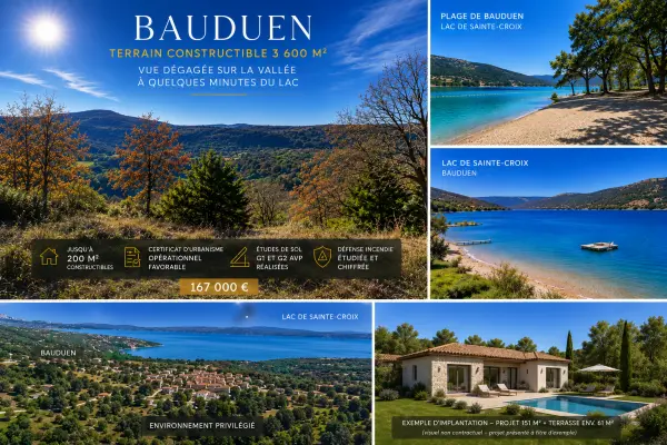 Bauduen 83630 – Vente terrain