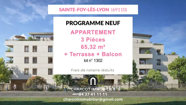 Sainte Foy lès Lyon 69110 – Vente appartement 3&nbsp;pièces 2&nbsp;chambres