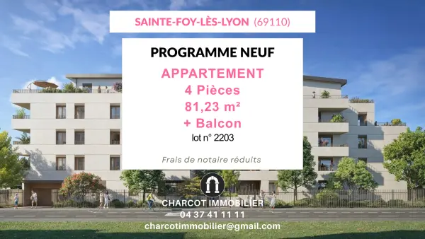 Sainte Foy lès Lyon 69110 – Vente appartement 4&nbsp;pièces 3&nbsp;chambres