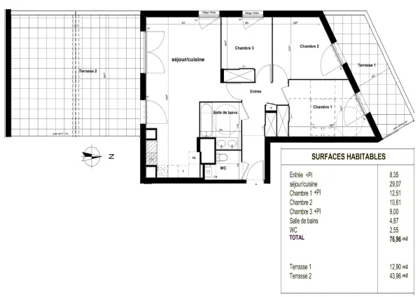 Corbas 69960 – Vente appartement 4&nbsp;pièces 3&nbsp;chambres