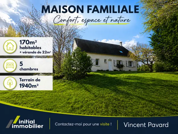 Mettray 37390 – Vente maison/villa 6&nbsp;pièces 5&nbsp;chambres