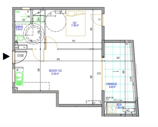 Saint-Paul 97460 – Location appartement 2&nbsp;pièces 1&nbsp;chambre