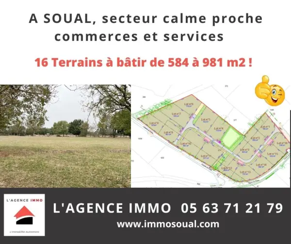 Soual 81580 – Vente terrain