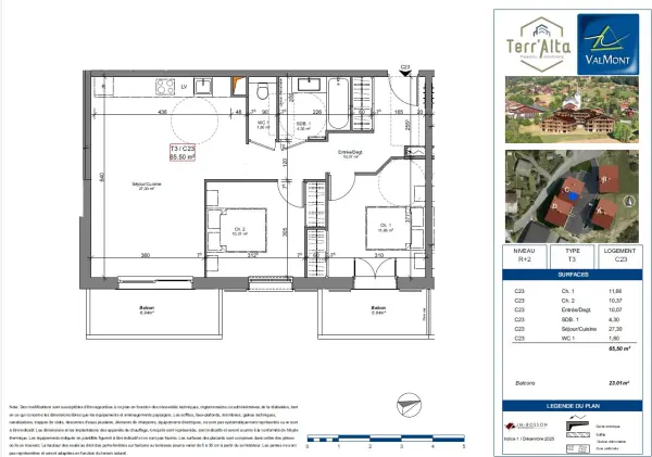 Cordon 74700 – Vente appartement 3&nbsp;pièces 2&nbsp;chambres