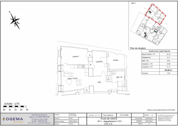 Lodève 34700 – Vente appartement 3&nbsp;pièces 2&nbsp;chambres