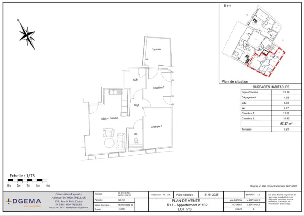 Lodève 34700 – Vente appartement 3&nbsp;pièces 2&nbsp;chambres