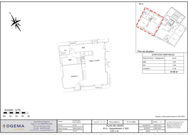 Lodève 34700 – Vente appartement 2&nbsp;pièces 1&nbsp;chambre