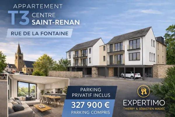 Saint-Renan 29290 – Vente appartement 3&nbsp;pièces 2&nbsp;chambres