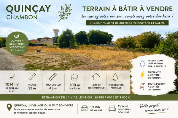 Quinçay 86190 – Vente terrain