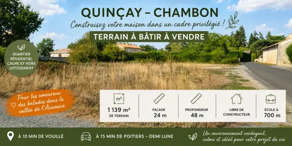 Quinçay 86190 – Vente terrain