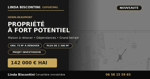 Hénin-Beaumont 62110 – Vente maison/villa 5&nbsp;pièces 3&nbsp;chambres
