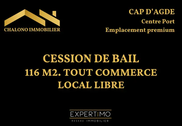 Le Cap d&rsquo;Agde 34300 – Cession de bail local