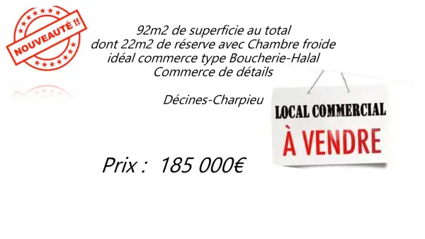 Décines-Charpieu 69150 – Vente local 2&nbsp;pièces