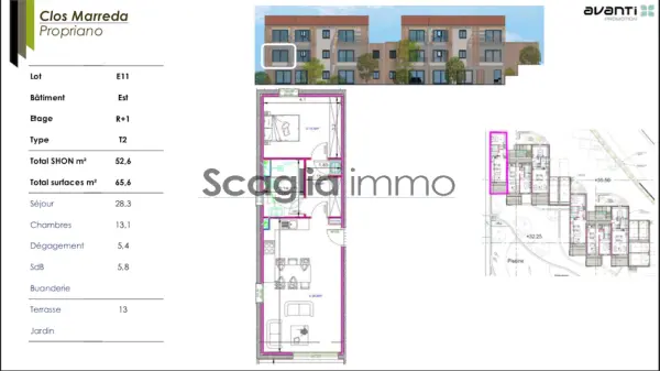 Propriano 20110 – Vente appartement 2&nbsp;pièces 1&nbsp;chambre