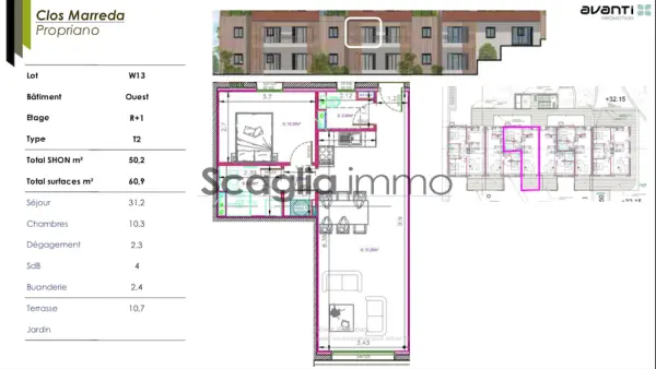 Propriano 20110 – Vente appartement 2&nbsp;pièces 1&nbsp;chambre