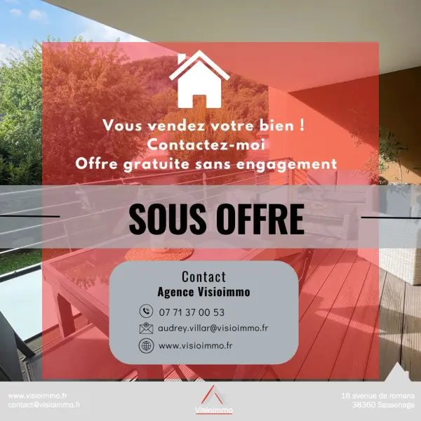Sassenage 38360 – Vente appartement 3&nbsp;pièces 2&nbsp;chambres